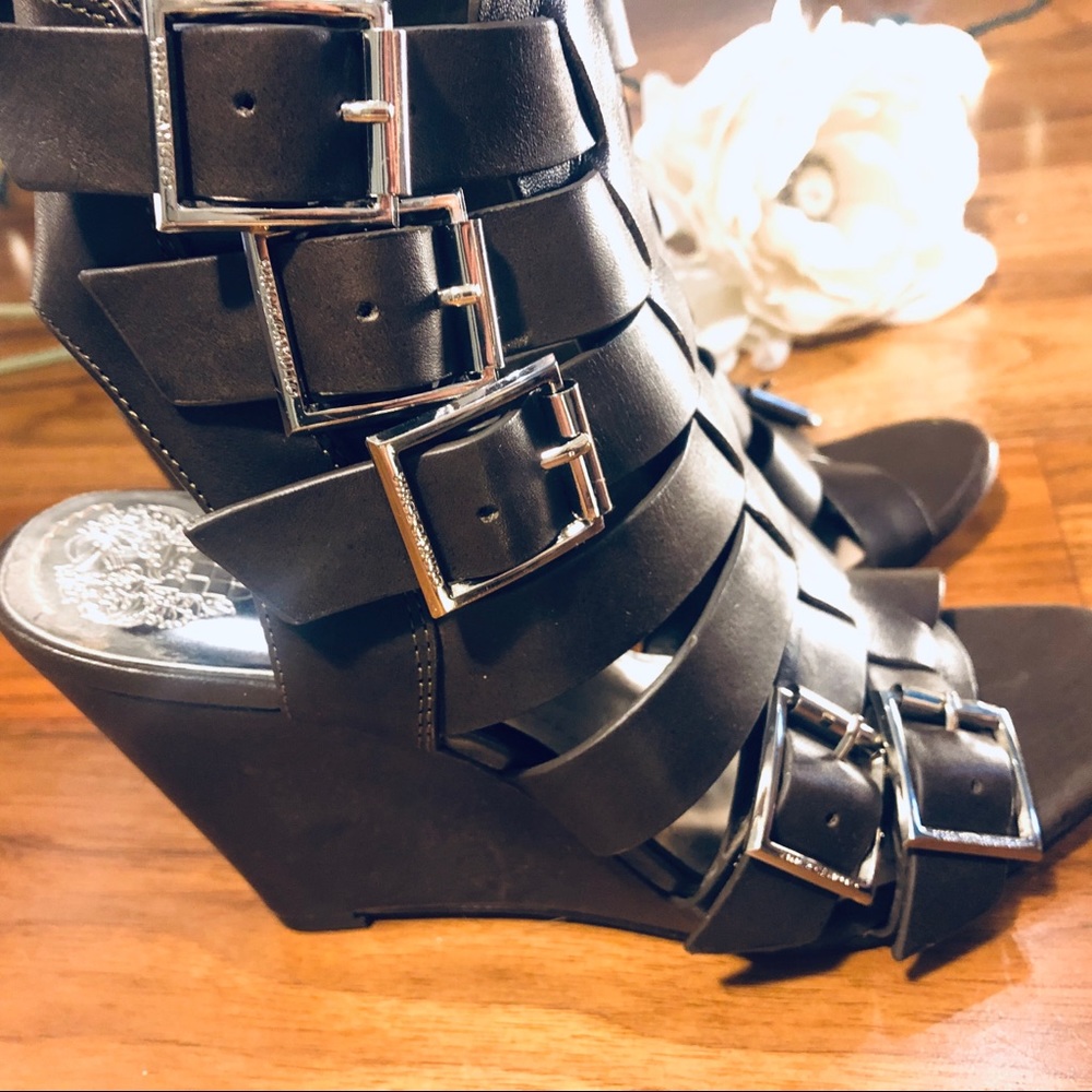 Vince Camuto Brown Leather Wedges
